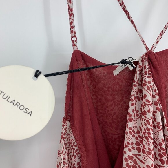 Revolve Tularosa Syrah Red Floral Print Halter Off Shoulder - Picture 7 of 15